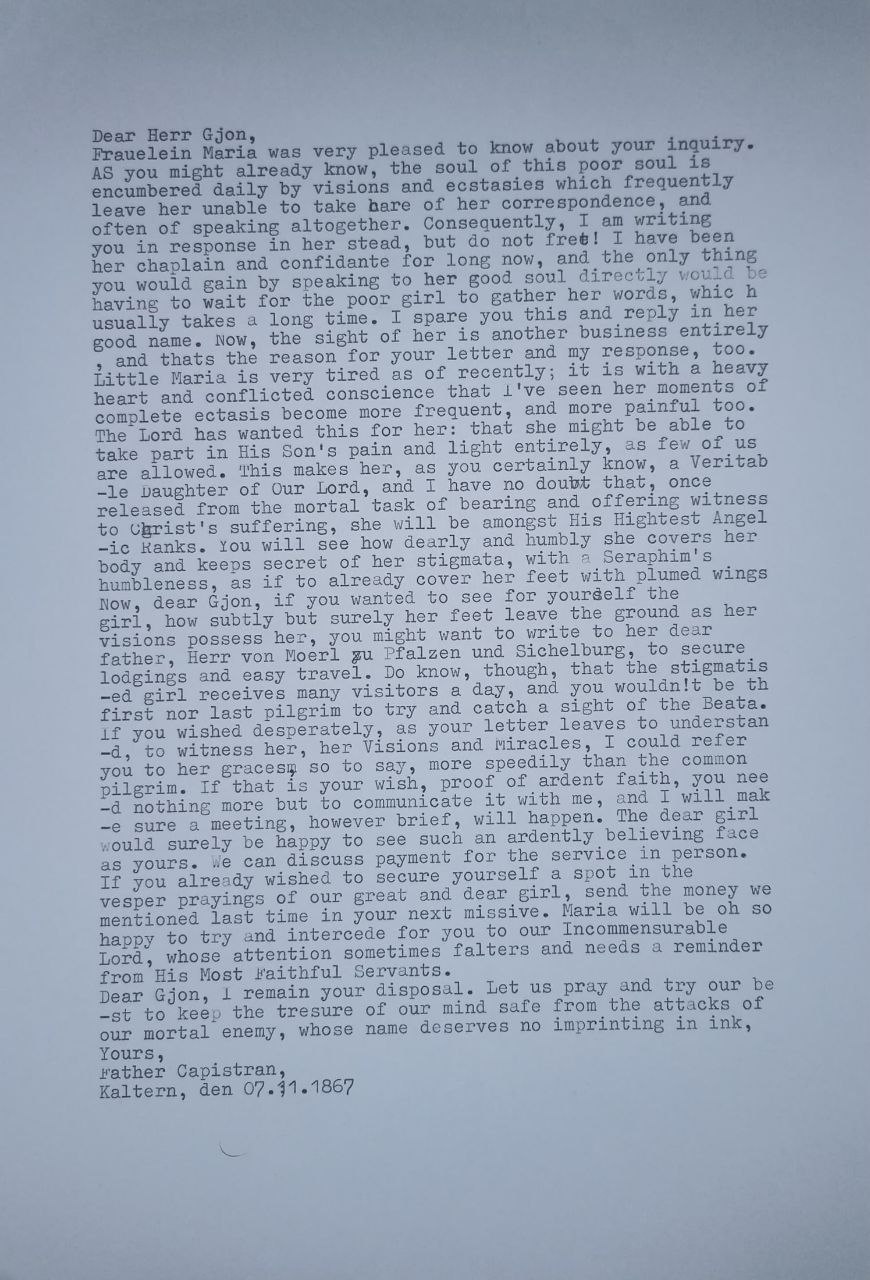 a typewritten page