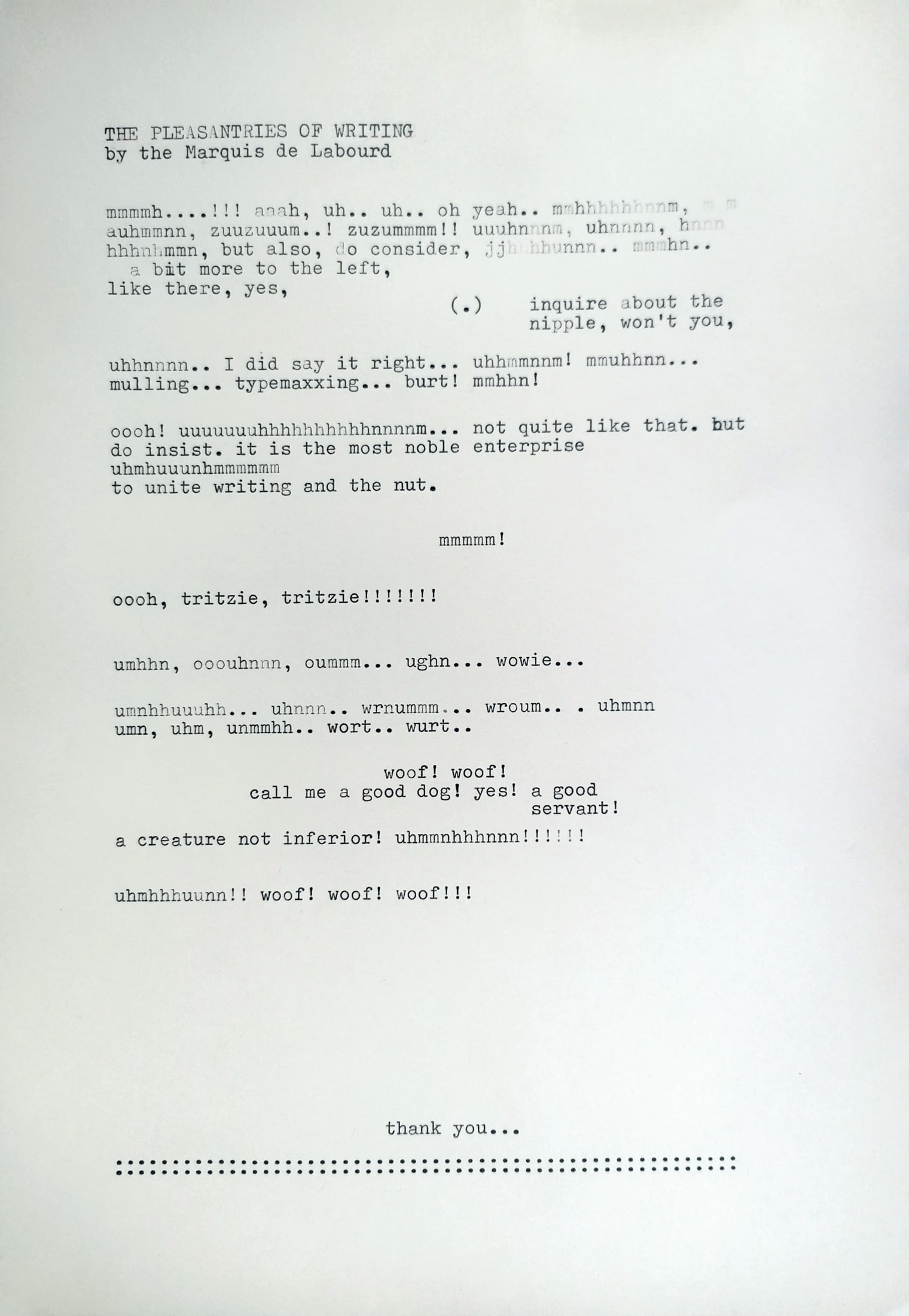 a typewritten page